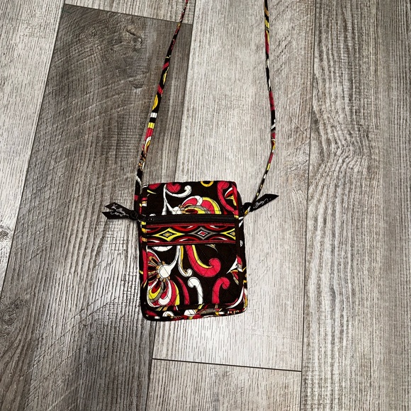 Vera Bradley Puccini Brown Fall Floral Paisley Hand Bag Pockets crossbody - Picture 3 of 6